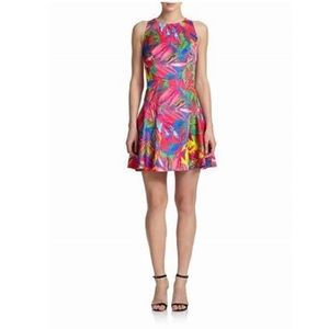 Milly Tropical Print Flounce Dress